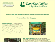 Tablet Screenshot of dandeecabins.com